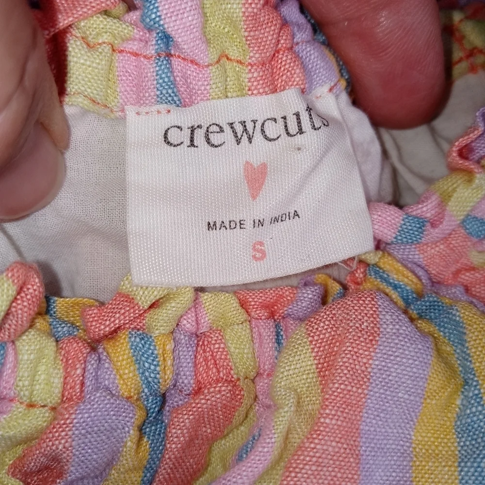 Crew cuts Reimagined by J crew lined 2 pc Striped linen Shirt shorts set size 6